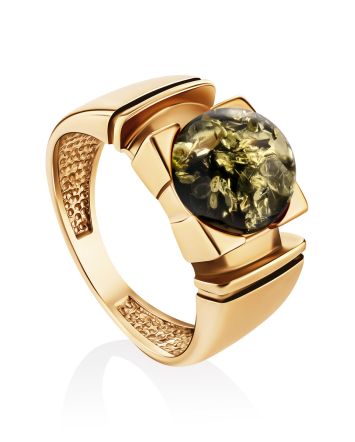 Luminous Amber Golden Ring The Rondo, Ring Size: 6.5 / 17, image 