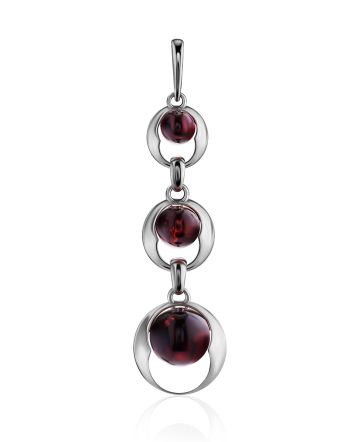 Cherry Amber Silver Dangle Pendant The Orion, image 