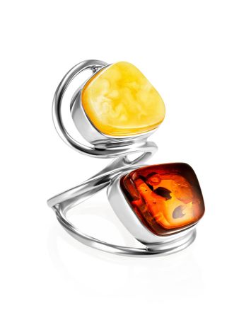 Bold Amber Ring The bella Terra, Ring Size: Adjustable, image 