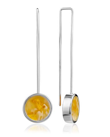 Fashionable Fish Hook Amber Earrings The Palazzo, image 