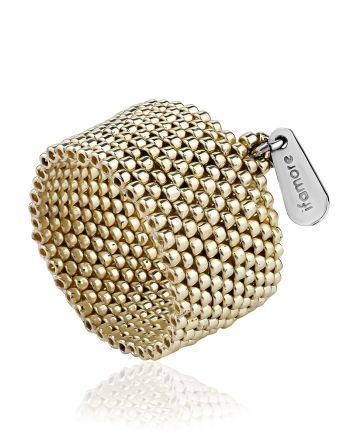 Minimalist Design Metallic Beaded Ring The Link, Ring Size: 8 / 18, image 