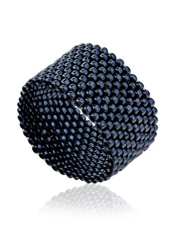 Trendy Wide Beaded Ring The Link, Ring Size: 5.5 / 16, image 