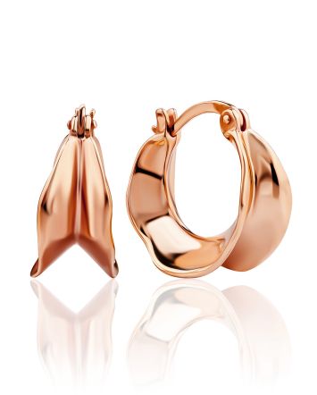 Chunky Rose Gold-Plated Earrings The Liquid, image 