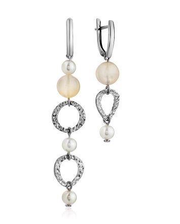 Mismatched Faux Pearl Dangle Earrings, image 