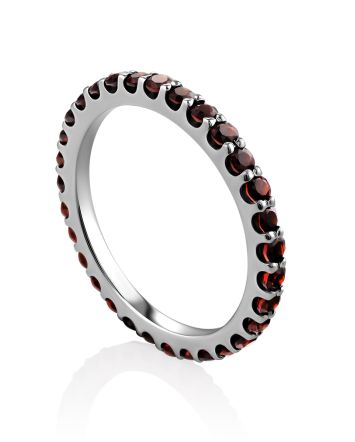 Shimmering Garnet Infinity Ring, Ring Size: 9 / 19, image 