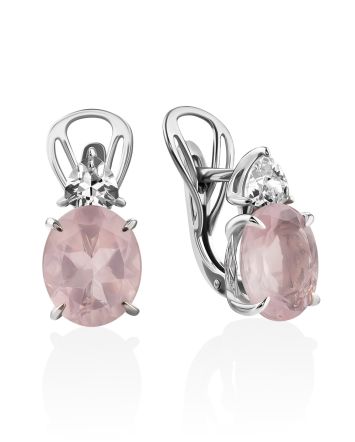 Ultra Chic Pink Quartz Earrings, image 