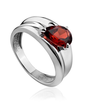 Lustrous Pear Cut Garnet Ring, Ring Size: 7 / 17.5, image 