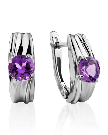 Stylish Amethyst Earrings, image 