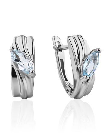 Marquise Cut Topaz Earrings, image 