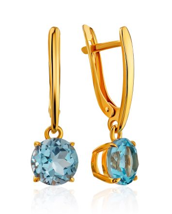 Classy Blue Topaz Dangle Earrings, image 