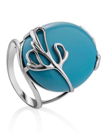 Gorgeous Synthetic Turquoise Cocktail Ring, Ring Size: 8.5 / 18.5, image 