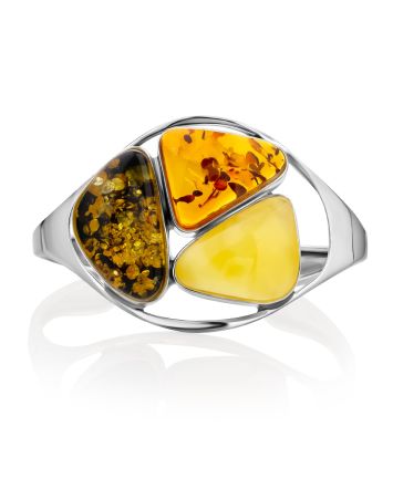 Gorgeous Multicolor Amber Cuff Bracelet The Bella Terra, image 