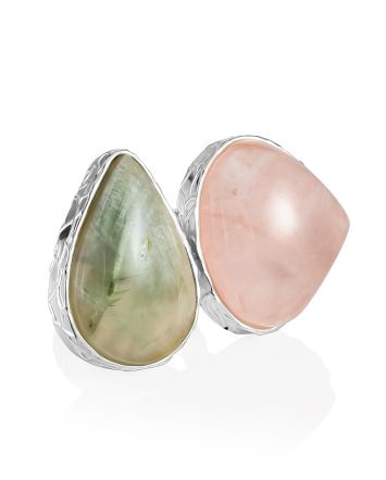 Bold Two Tone Mix Stone Ring The Bella Terra, Ring Size: Adjustable, image 