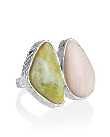 Voluminous Two-Stone Cocktail Ring The Bella Terra, Ring Size: Adjustable, image 