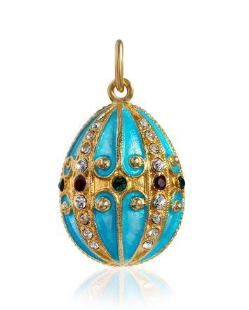 Azure Colored Enamel Egg Pendant The Romanov, image 