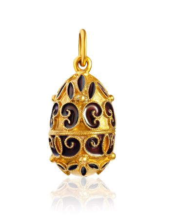 Filigree Enamel Egg Shaped Pendant The Romanov, image 