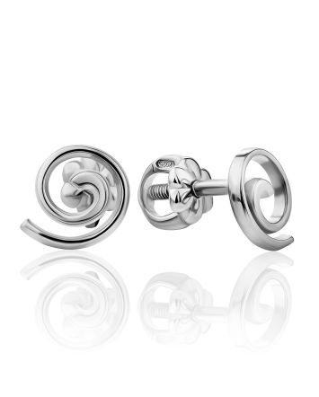 Glossy Cut Out Design Stud Earrings, image 