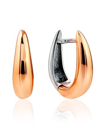 Elegant Bicolor Hoop Earrings, image 