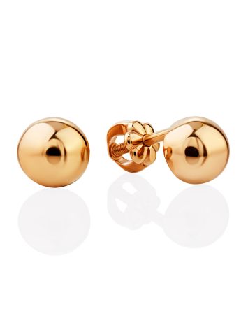 Shiny Gilded Silver Stud Earrings, image 