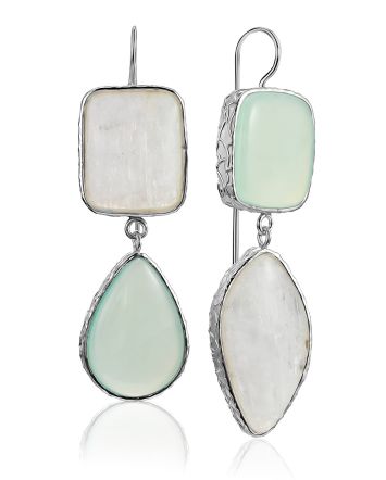 Boho Chic Style Mix Stone Asymmetric Earrings The Bella Terra, image 