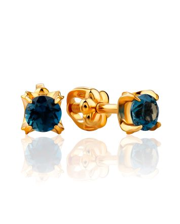 London Blue Topaz Stud Earrings, image 