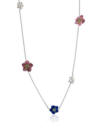 Ultra Feminine Necklace With Enamel Flowers, image 