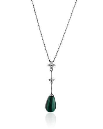 Classy Malachite Y-Necklace, Length: 55, image 