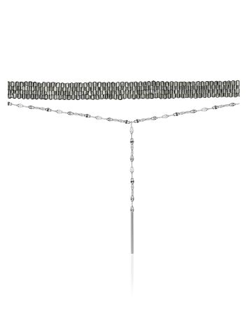 Wide Metallic Beaded Choker Necklace With Chain The Link, image 