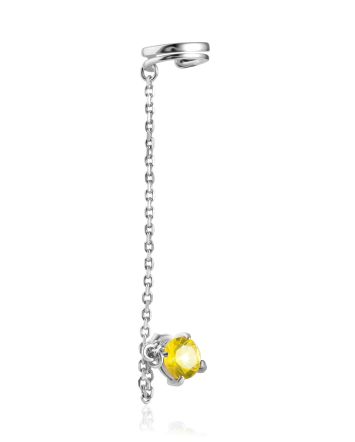 Lustrous Amber Stud Chain Ear Cuff The Palazzo, image 