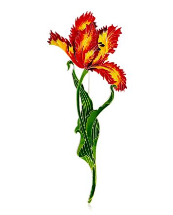Stunning Tulip Flower Enamel Brooch The Herbarium, image 