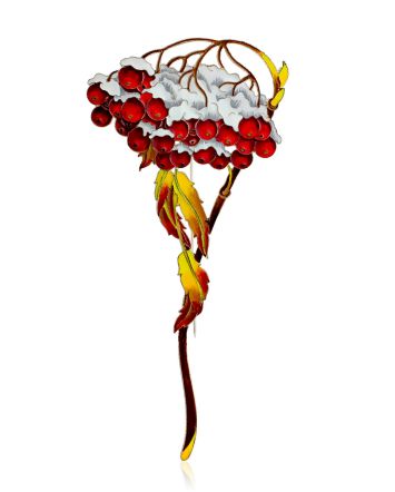 Designer Red Rowan Brooch, image 
