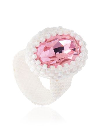 Cute Japanese Glass Beads Ring The Link, Ring Size: 10 / 20, image 