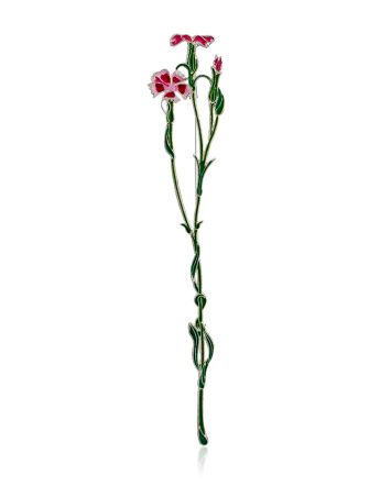 Elegant Clove Flower Enamel Brooch The Herbarium, image 