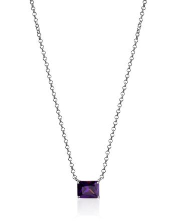 Deep Purple Crystal Pendant Necklace, image 