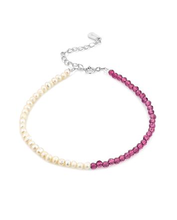 Chic Pearl Bracelet With Pink Spinel The Link, image 
