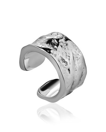 Textured Silver Ear Cuff The Liquid, image 