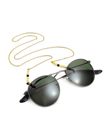 Stylish Glasses Chain With Natural Amber Beads The Palazzo, image 