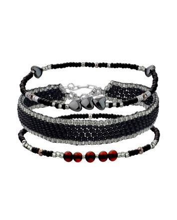 Designer Amber And Hematite Bracelet Set The Link, image 
