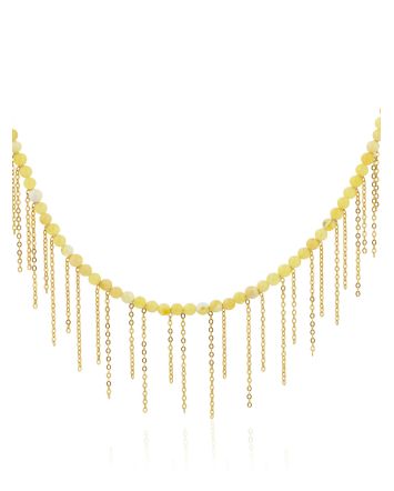 Honey Amber Choker Necklace With Gilded Chains The Palazzo, image 