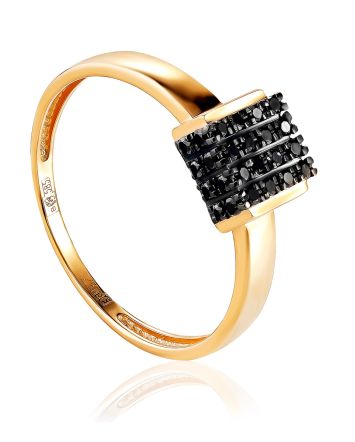 Minimalist Design Black Diamond Ring, Ring Size: 6.5 / 17, image 
