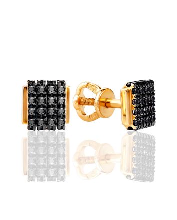 Square Diamond Stud Earrings, image 