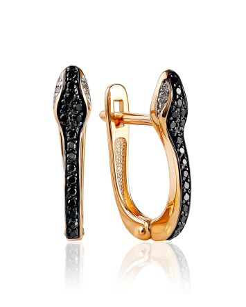 Snake Motif Diamond Earrings, image 