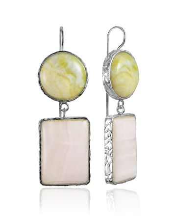 Geometric Design Mix Stone Earrings The Bella Terra, image 