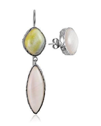 Designer Mismatched Earrings With Natural Stones The Bella Terra, image 