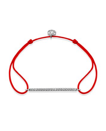 Stylish Red Lace Friendship Bracelet With Silver Charm, image 