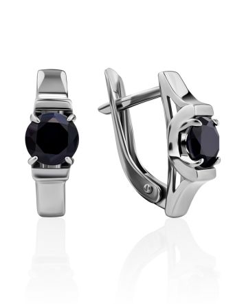 Laconic Design Black Corundum Earrings, image 