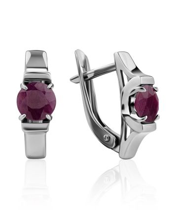 Versatile Purple Corundum Earrings, image 