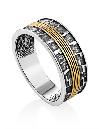 Bicolor Textured Band Ring, Ring Size: 8 / 18, image 