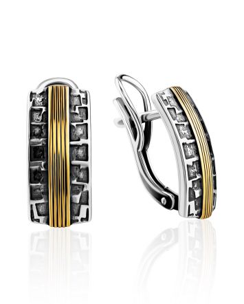 Ultra Chic Textured Bicolor Earrings, image 