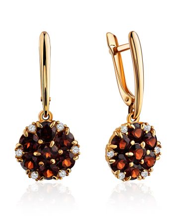 Ultra Feminine Garnet Dangle Earrings, image 